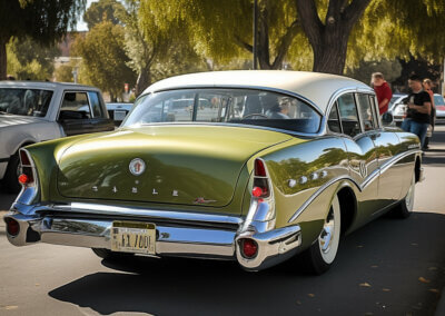 1957 Buick Special Deluxe Sedan Model AI, green and white